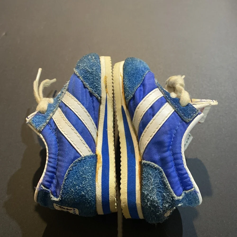 Vintage 80's Little People Tiny Baby blue suede Nylon Running shoes Very Rare